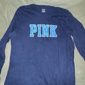 PINK Victoria's Secret Navy Blue Long Sleeve Tee